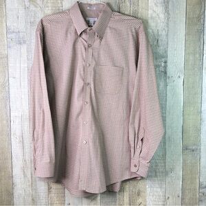 Van Heusen No Iron XL 17-17-1/2 Plaid Long Sleeve Button Front W/1 Pocket Shirt